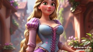 Рапунцель в жёстком хентае R34: голые Disney-шлюхи, дрочи!